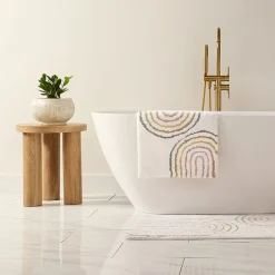 Casual Comfort Rainbow Pattern Cotton Bath Rug