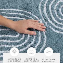Casual Comfort Rainbow Pattern Cotton Bath Rug