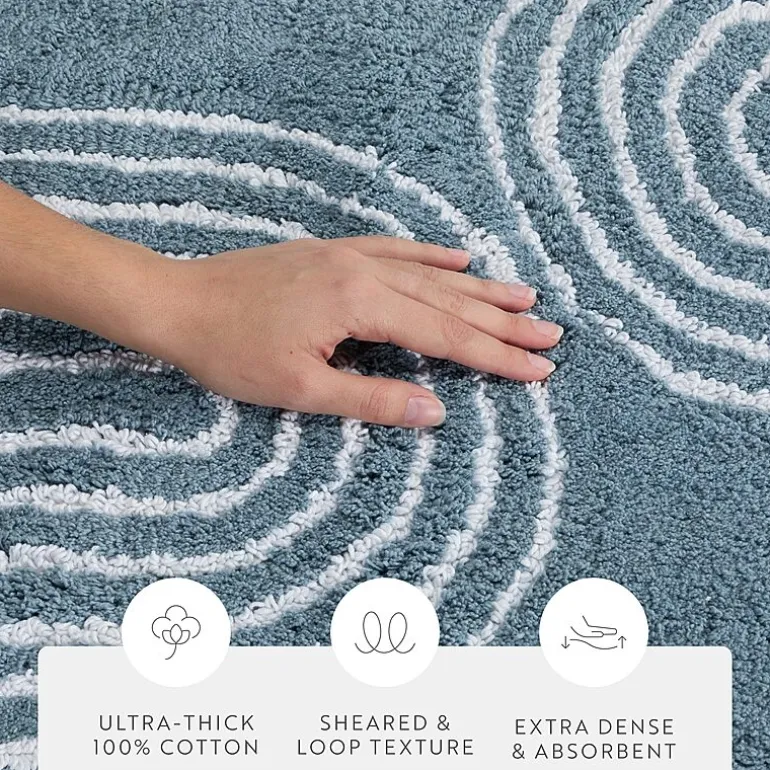 Casual Comfort Rainbow Pattern Cotton Bath Rug