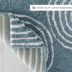 Casual Comfort Rainbow Pattern Cotton Bath Rug