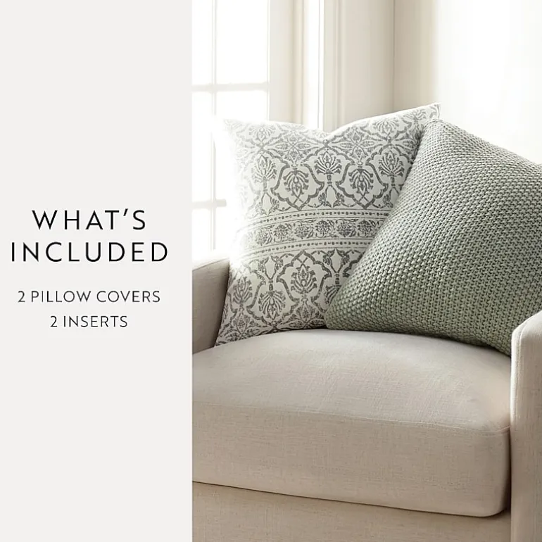 Casual Comfort Seed Stitch Pattern 2-pc. Square Throw Pillow Set
