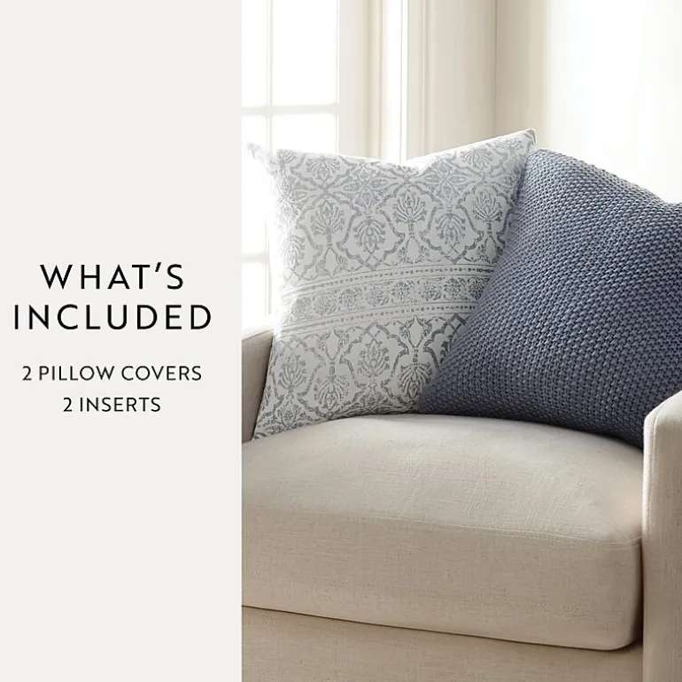Casual Comfort Seed Stitch Pattern 2-pc. Square Throw Pillow Set
