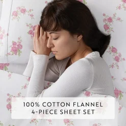 Casual Comfort Solid and Print Flannel Sheet Set
