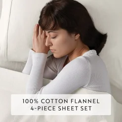 Casual Comfort Solid and Print Flannel Sheet Set