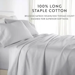 Casual Comfort Solid Cotton 300tc Sheet Set