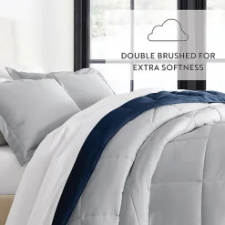Casual Comfort Solid Reversible Lightweight Down Alternative Comforter Set