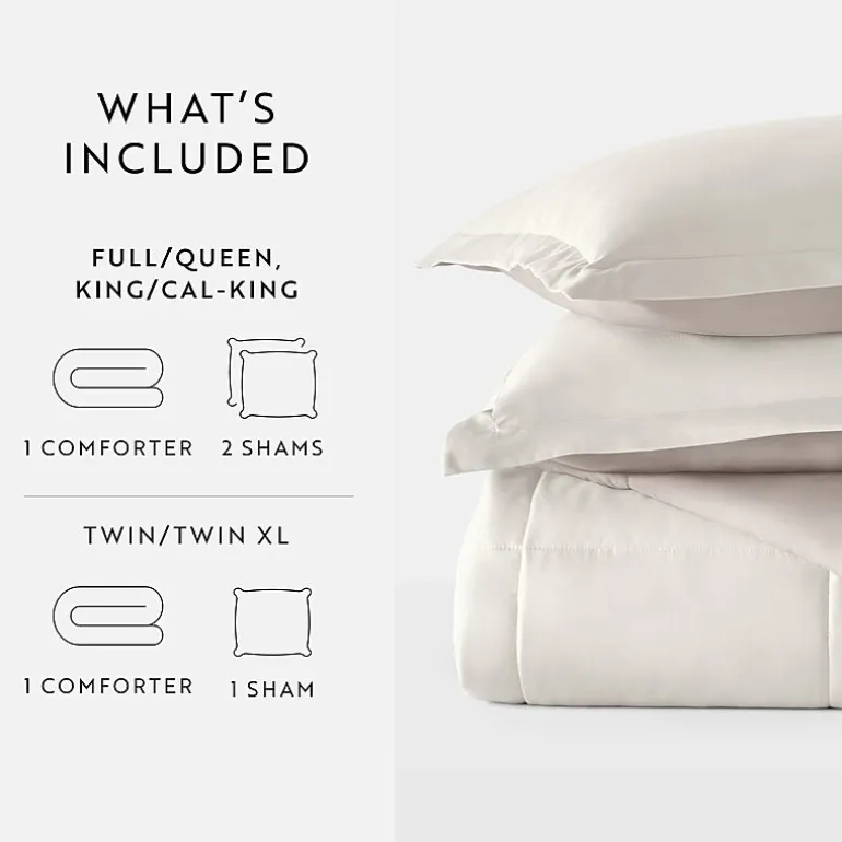 Casual Comfort Solid Reversible Lightweight Down Alternative Comforter Set