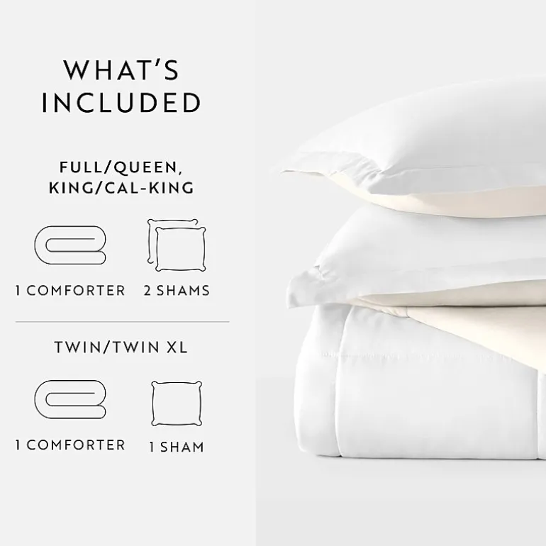 Casual Comfort Solid Reversible Lightweight Down Alternative Comforter Set