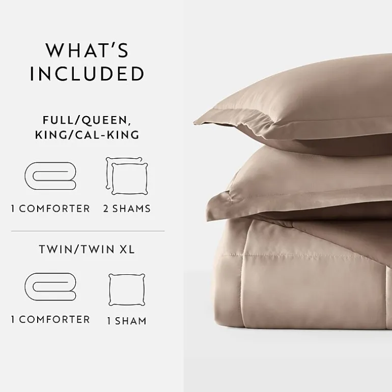 Casual Comfort Solid Reversible Lightweight Down Alternative Comforter Set