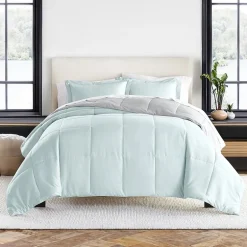 Casual Comfort Solid Reversible Lightweight Down Alternative Comforter Set