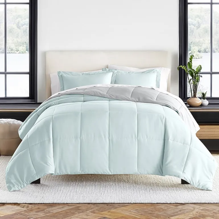 Casual Comfort Solid Reversible Lightweight Down Alternative Comforter Set