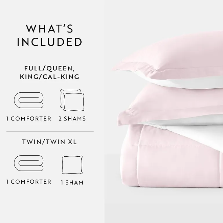 Casual Comfort Solid Reversible Lightweight Down Alternative Comforter Set
