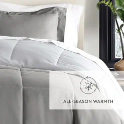 Casual Comfort Solid Reversible Lightweight Down Alternative Comforter Set