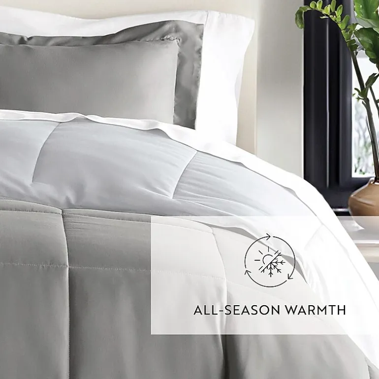 Casual Comfort Solid Reversible Lightweight Down Alternative Comforter Set