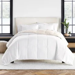 Casual Comfort Solid Reversible Lightweight Down Alternative Comforter Set