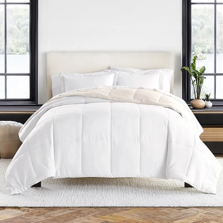 Casual Comfort Solid Reversible Lightweight Down Alternative Comforter Set