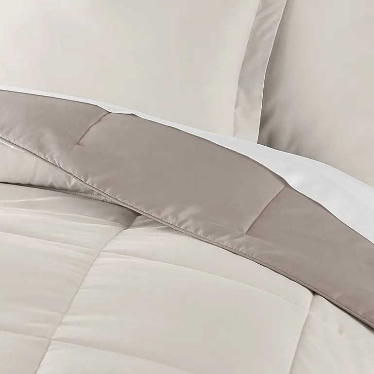 Casual Comfort Solid Reversible Lightweight Down Alternative Comforter Set