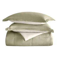 Casual Comfort Solid Reversible Lightweight Down Alternative Comforter Set