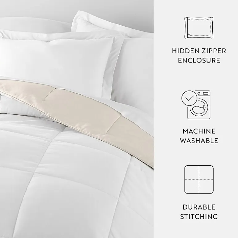 Casual Comfort Solid Reversible Lightweight Down Alternative Comforter Set