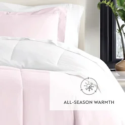 Casual Comfort Solid Reversible Lightweight Down Alternative Comforter Set
