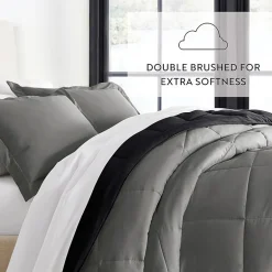 Casual Comfort Solid Reversible Lightweight Down Alternative Comforter Set