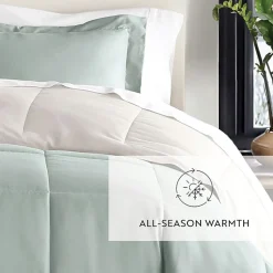 Casual Comfort Solid Reversible Lightweight Down Alternative Comforter Set