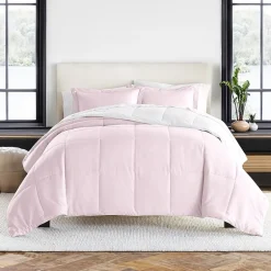 Casual Comfort Solid Reversible Lightweight Down Alternative Comforter Set