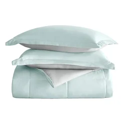 Casual Comfort Solid Reversible Lightweight Down Alternative Comforter Set