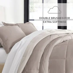 Casual Comfort Solid Reversible Lightweight Down Alternative Comforter Set