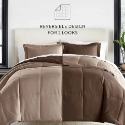 Casual Comfort Solid Reversible Lightweight Down Alternative Comforter Set