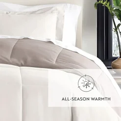 Casual Comfort Solid Reversible Lightweight Down Alternative Comforter Set