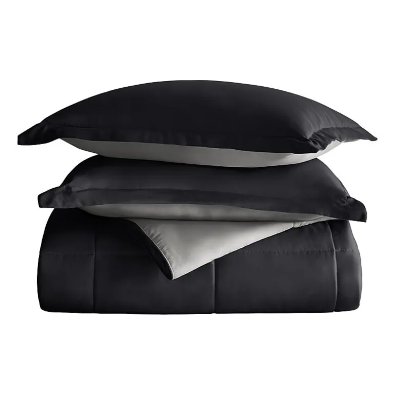 Casual Comfort Solid Reversible Lightweight Down Alternative Comforter Set