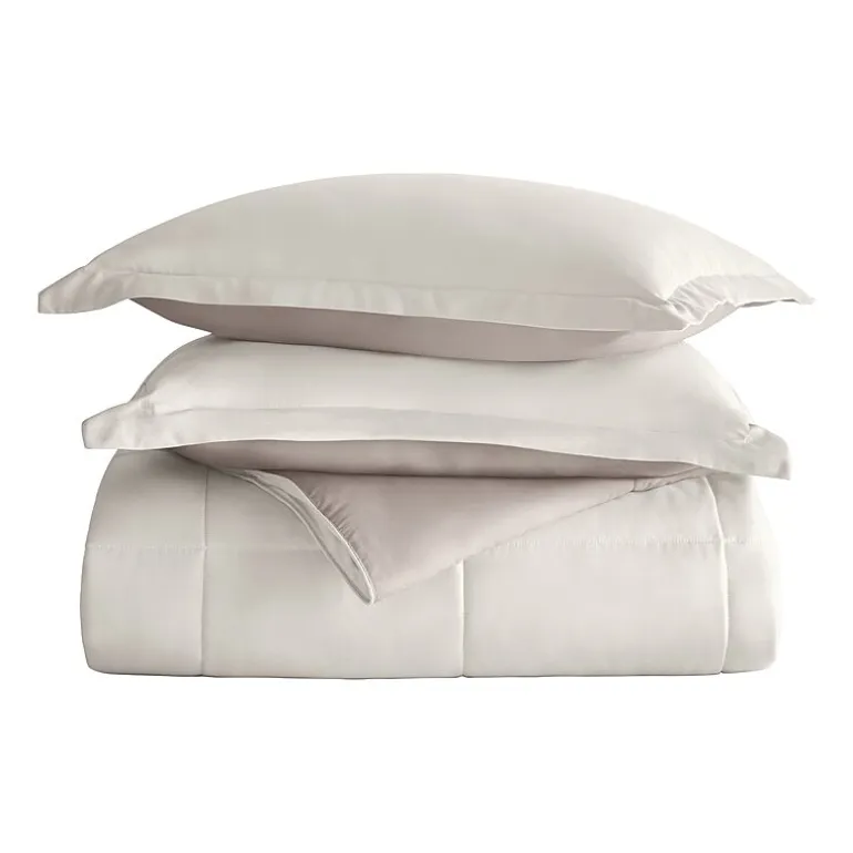 Casual Comfort Solid Reversible Lightweight Down Alternative Comforter Set