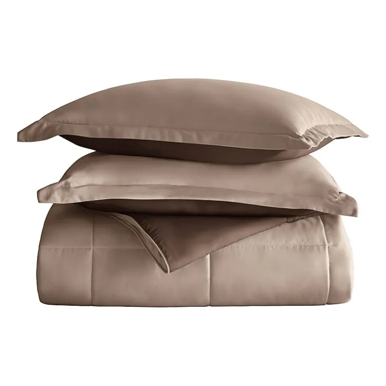 Casual Comfort Solid Reversible Lightweight Down Alternative Comforter Set