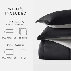 Casual Comfort Solid Reversible Lightweight Down Alternative Comforter Set