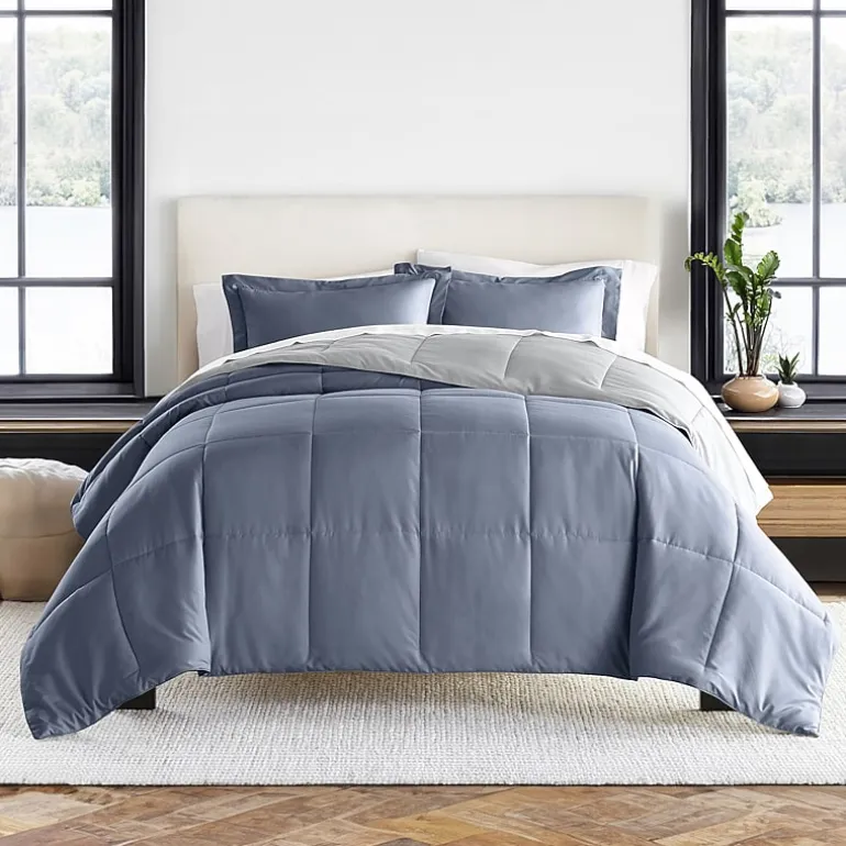 Casual Comfort Solid Reversible Lightweight Down Alternative Comforter Set