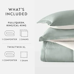 Casual Comfort Solid Reversible Lightweight Down Alternative Comforter Set