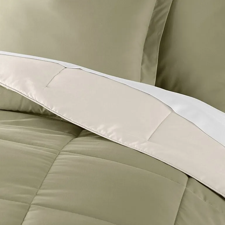 Casual Comfort Solid Reversible Lightweight Down Alternative Comforter Set