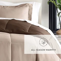 Casual Comfort Solid Reversible Lightweight Down Alternative Comforter Set