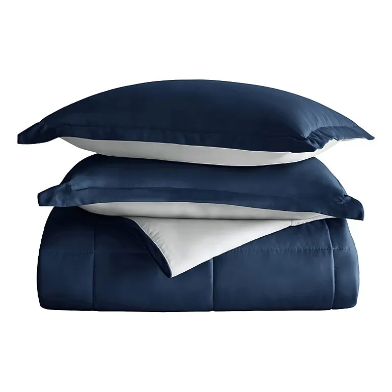 Casual Comfort Solid Reversible Lightweight Down Alternative Comforter Set