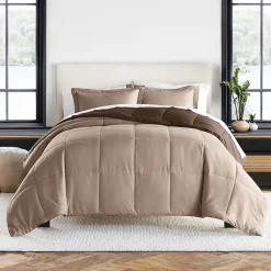 Casual Comfort Solid Reversible Lightweight Down Alternative Comforter Set