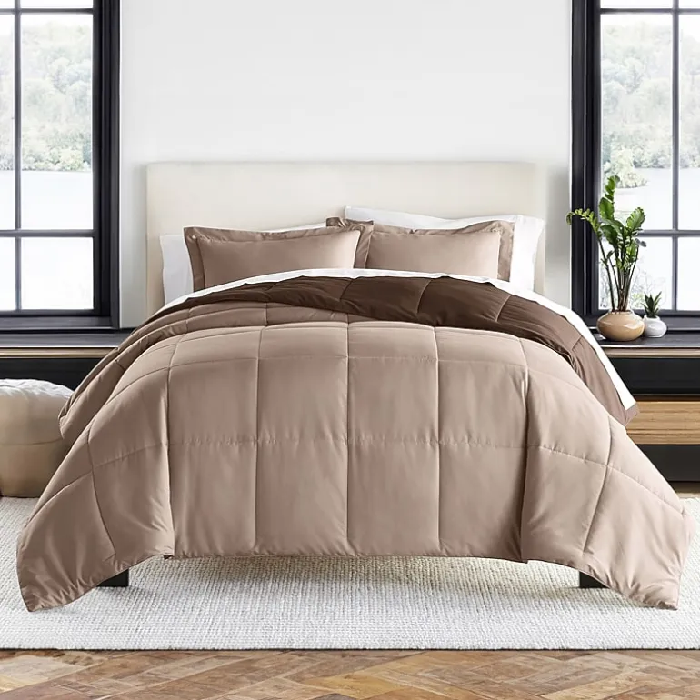 Casual Comfort Solid Reversible Lightweight Down Alternative Comforter Set