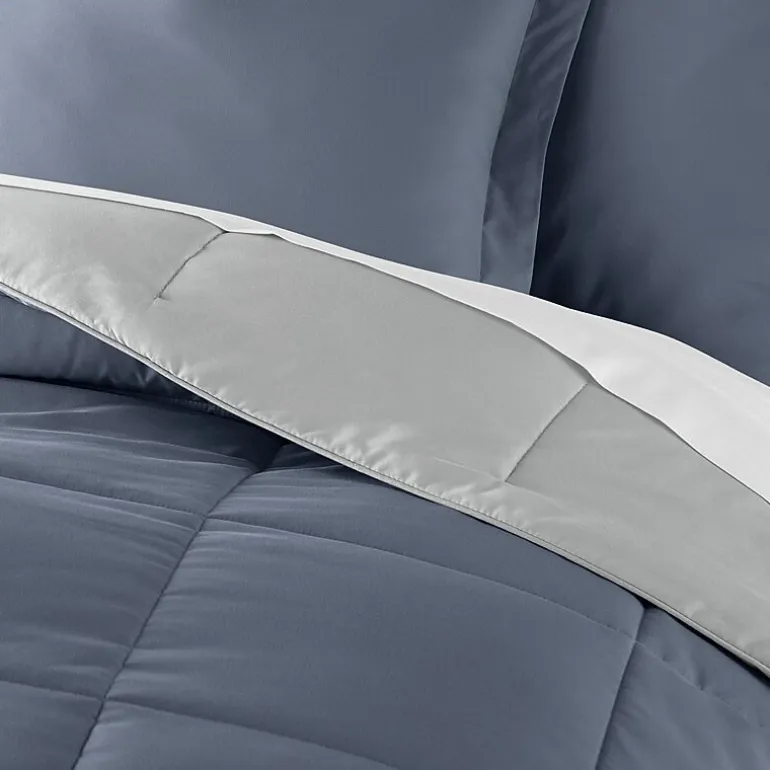 Casual Comfort Solid Reversible Lightweight Down Alternative Comforter Set