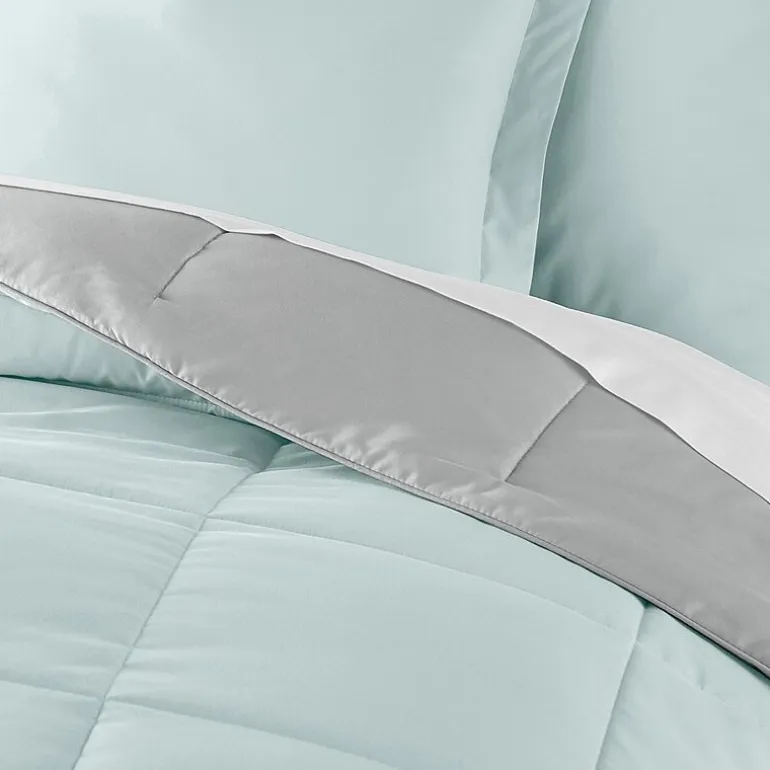 Casual Comfort Solid Reversible Lightweight Down Alternative Comforter Set