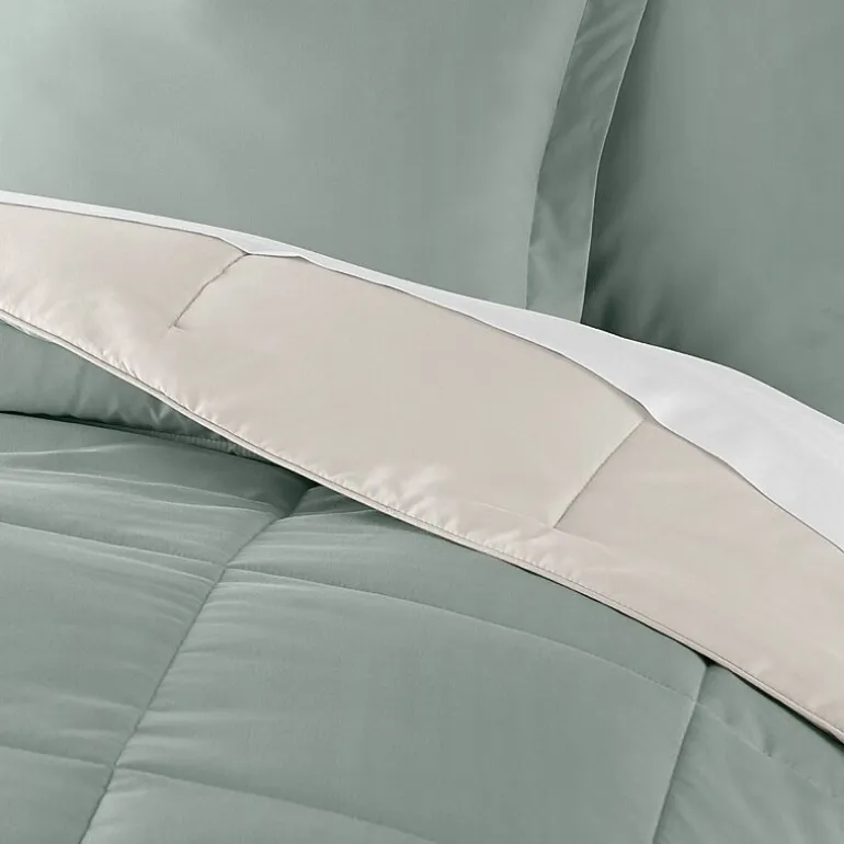Casual Comfort Solid Reversible Lightweight Down Alternative Comforter Set