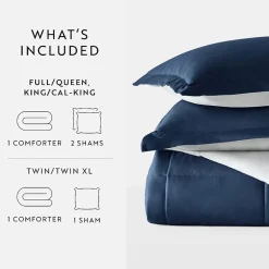 Casual Comfort Solid Reversible Lightweight Down Alternative Comforter Set