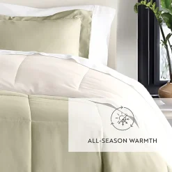 Casual Comfort Solid Reversible Lightweight Down Alternative Comforter Set