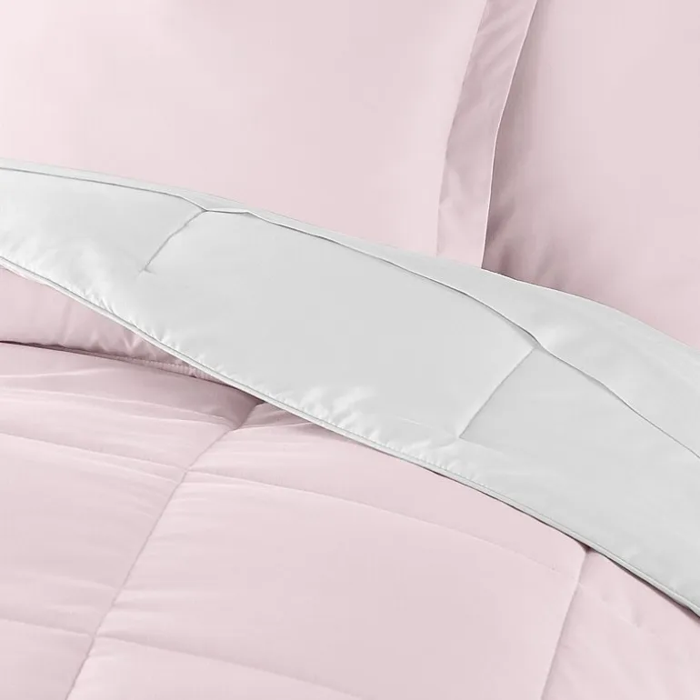 Casual Comfort Solid Reversible Lightweight Down Alternative Comforter Set