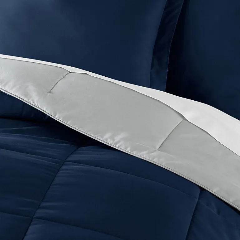 Casual Comfort Solid Reversible Lightweight Down Alternative Comforter Set