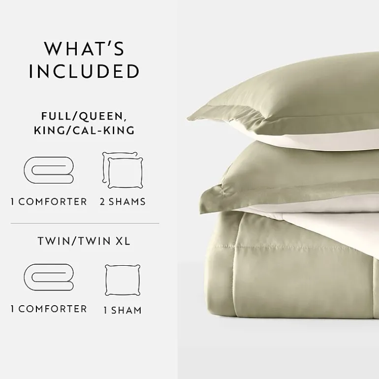 Casual Comfort Solid Reversible Lightweight Down Alternative Comforter Set
